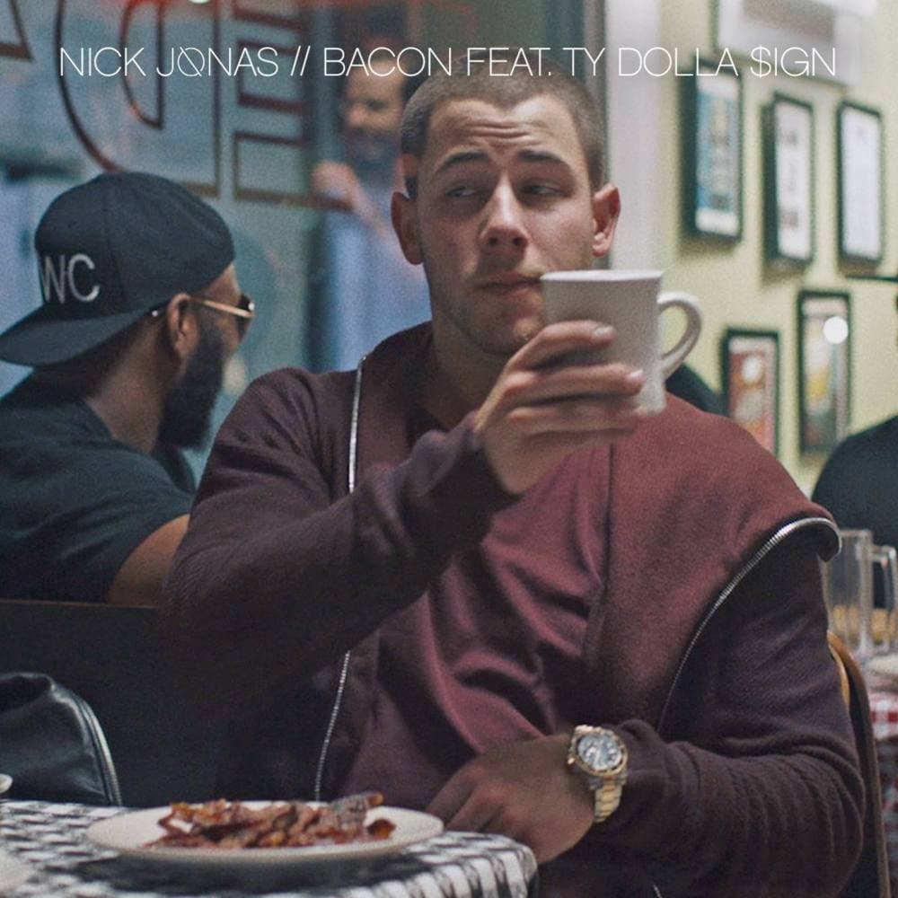 Album cover art for "Bacon" by Nick Jonas & Ty Dolla $ign